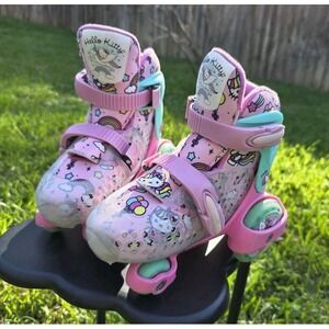 Hello Kitty Girls Pink Roller Derby EZ Roll Adjustable Skates Size 11-2